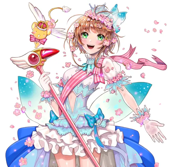 木之本桜が笑顔のイラスト